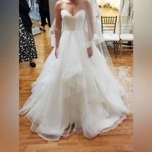 STELLA YORK A-LINE WEDDING DRESS WITH LACE BODICE 6330